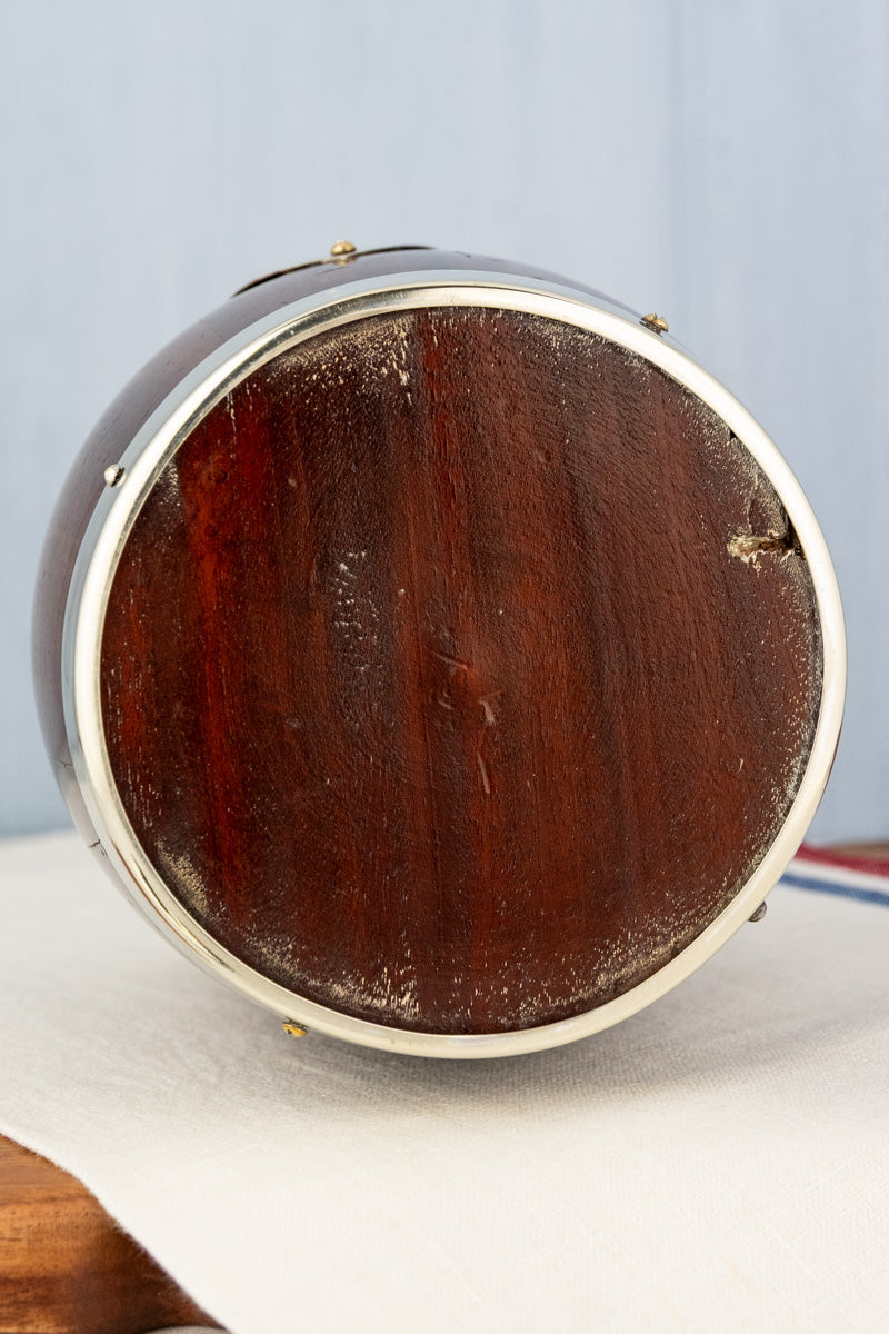 Antique Naval Mahogany & Silverplate Biscuit Barrel, image 14 of 15