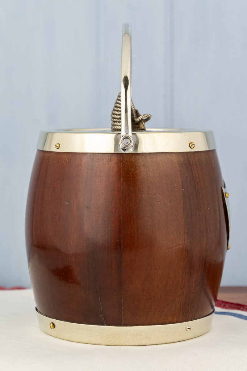 Antique Naval Mahogany & Silverplate Biscuit Barrel, image 4 of 15