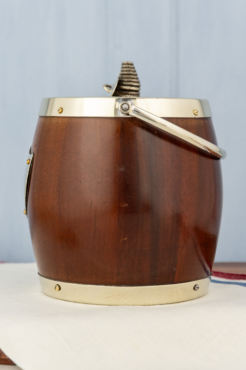 Antique Naval Mahogany & Silverplate Biscuit Barrel, image 8 of 15