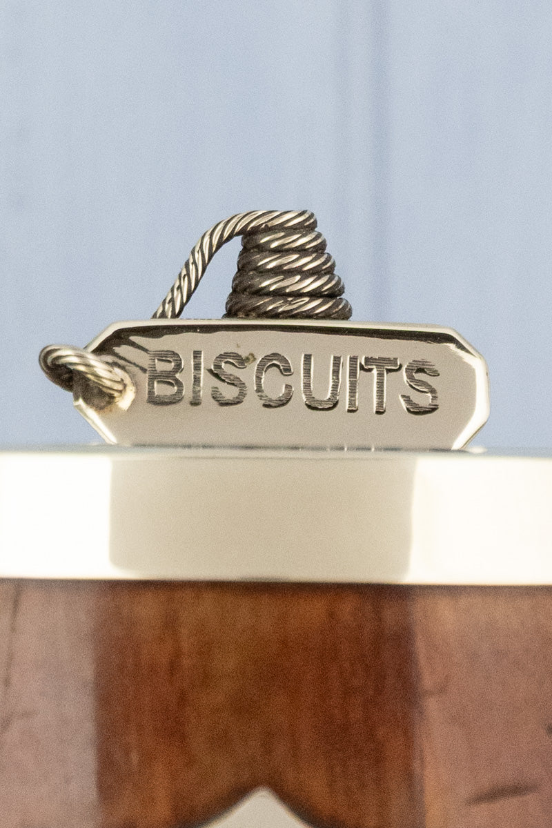 Antique Naval Mahogany & Silverplate Biscuit Barrel, image 9 of 15