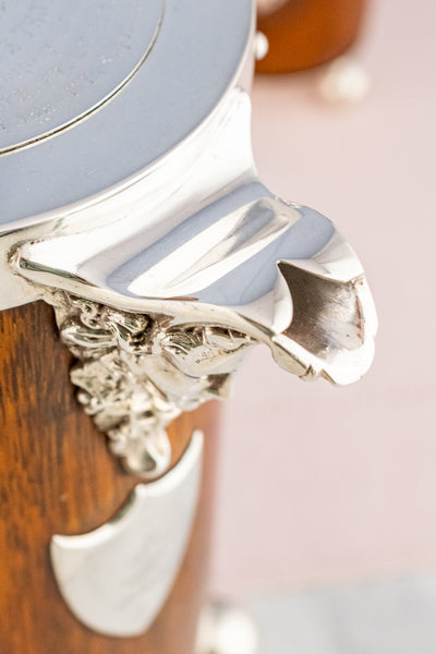 Victorian Oak and Silverplate Presentation Jug & Cups