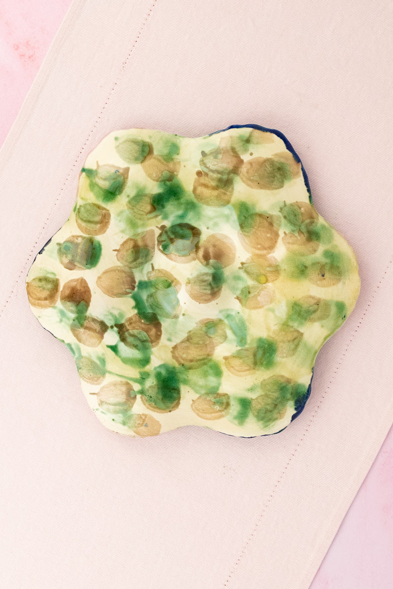 Antique Majolica Oyster Plate