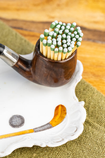 Antique Porcelain Pipe Match Stand