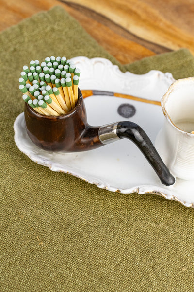 Antique Porcelain Pipe Match Stand