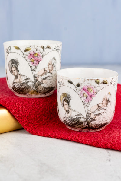 Antique Queen Victoria 1897 Diamond Jubilee Cup Pair