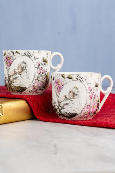 Antique Queen Victoria 1897 Diamond Jubilee Cup Pair