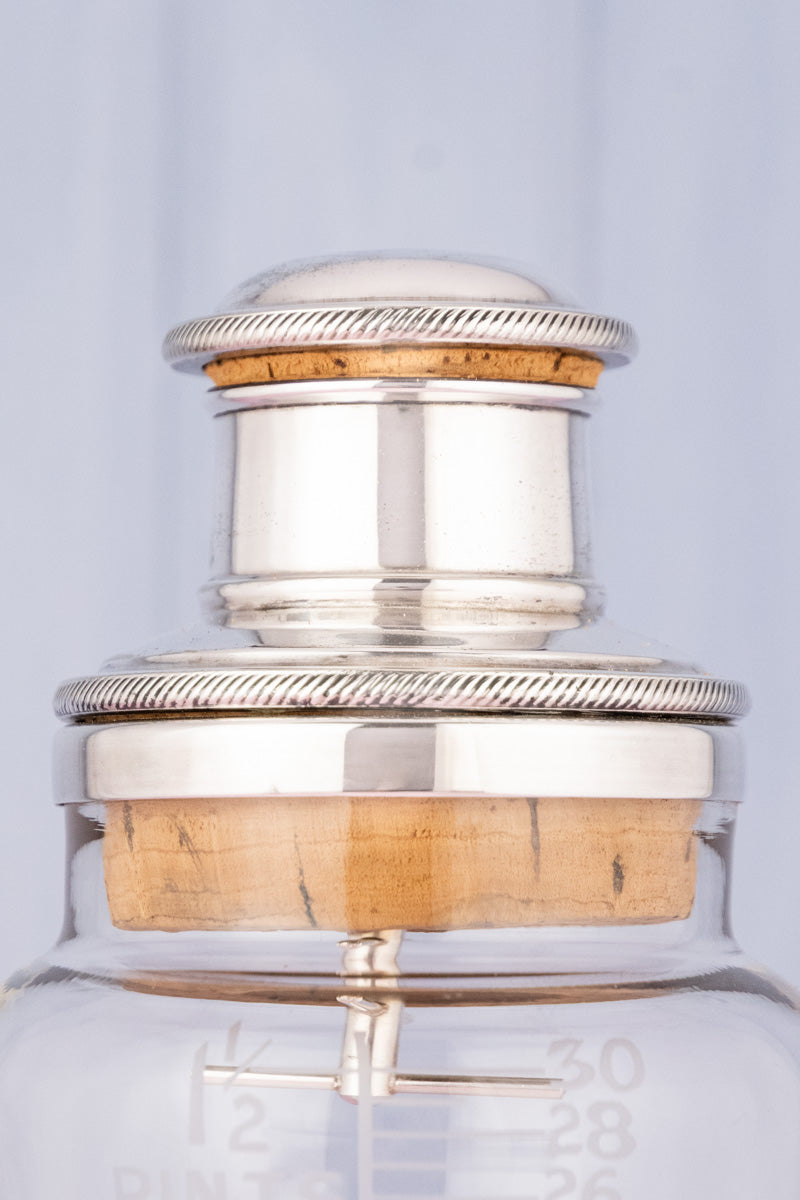 Antique Silverplate & Glass Measuring Shaker, image 8 of 9