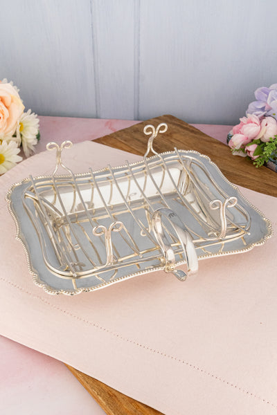 Antique Silverplate Asparagus Tray
