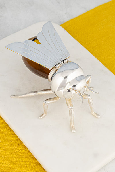 Antique Silverplate Bee Honey Pot