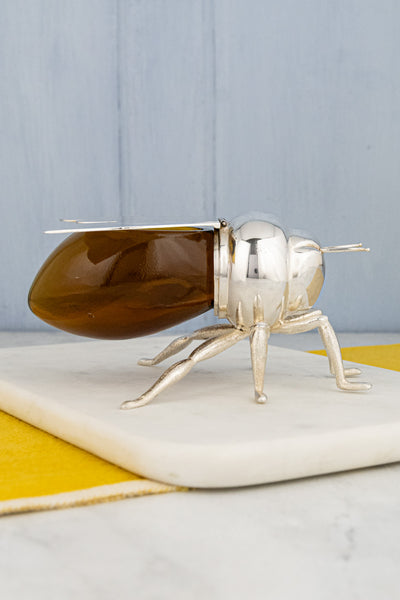 Antique Silverplate Bee Honey Pot