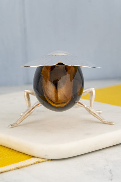 Antique Silverplate Bee Honey Pot