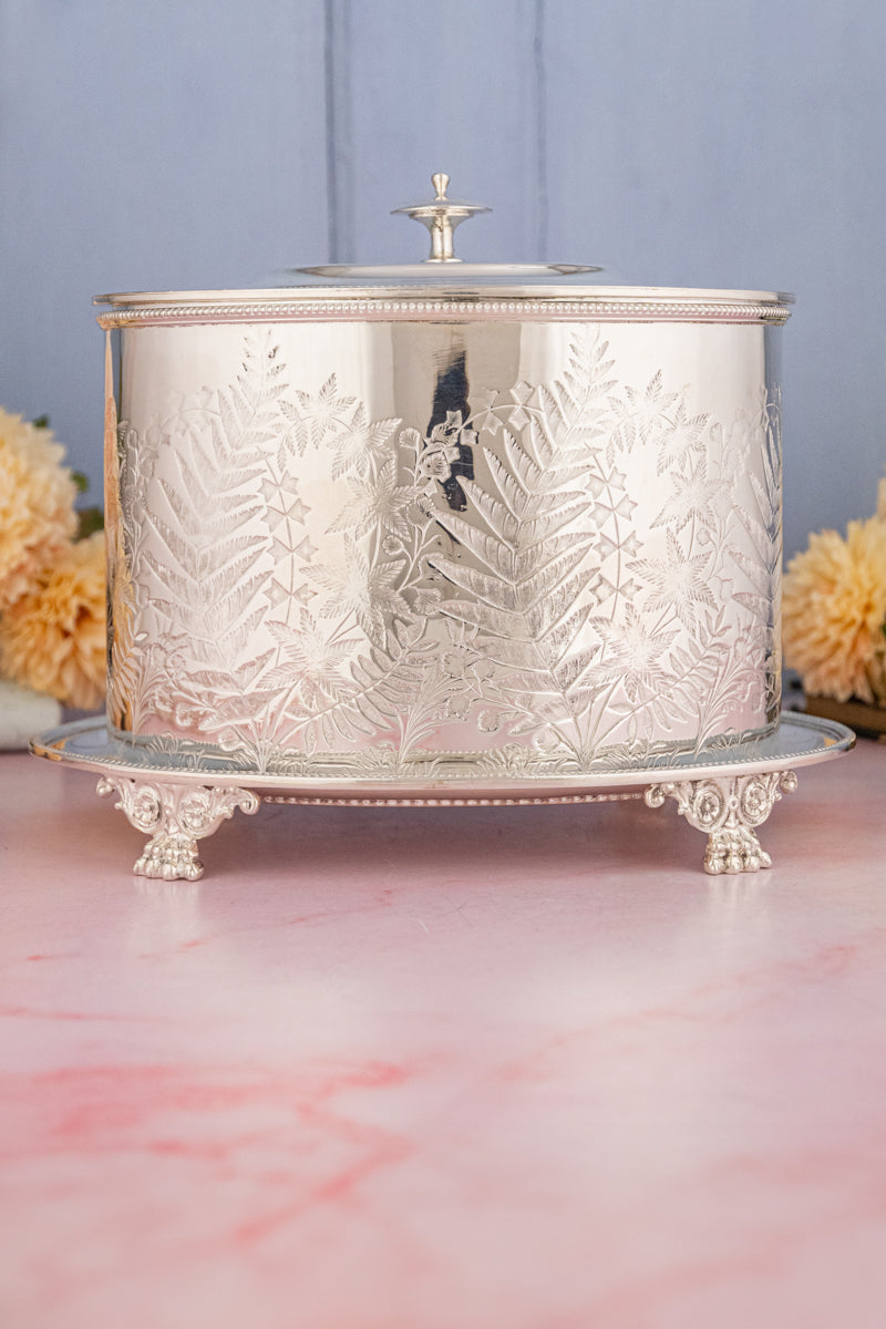 Antique Silverplate Biscuit Box