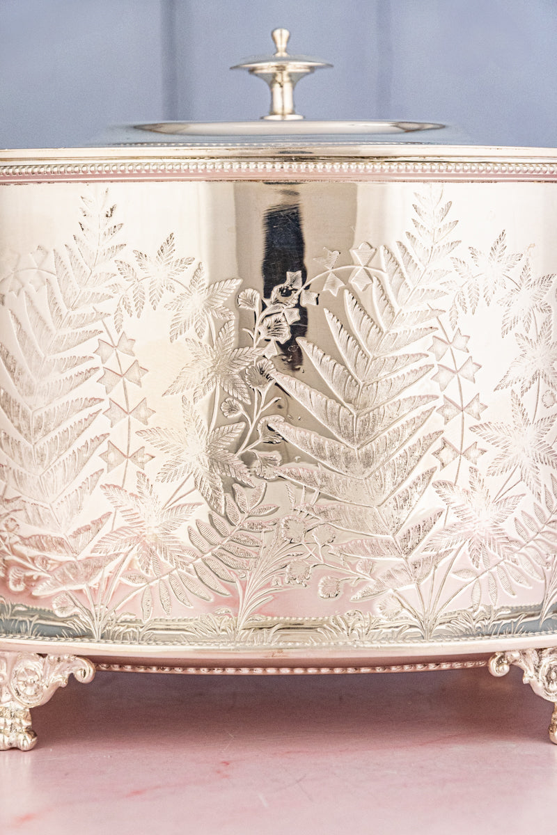 Antique Silverplate Biscuit Box