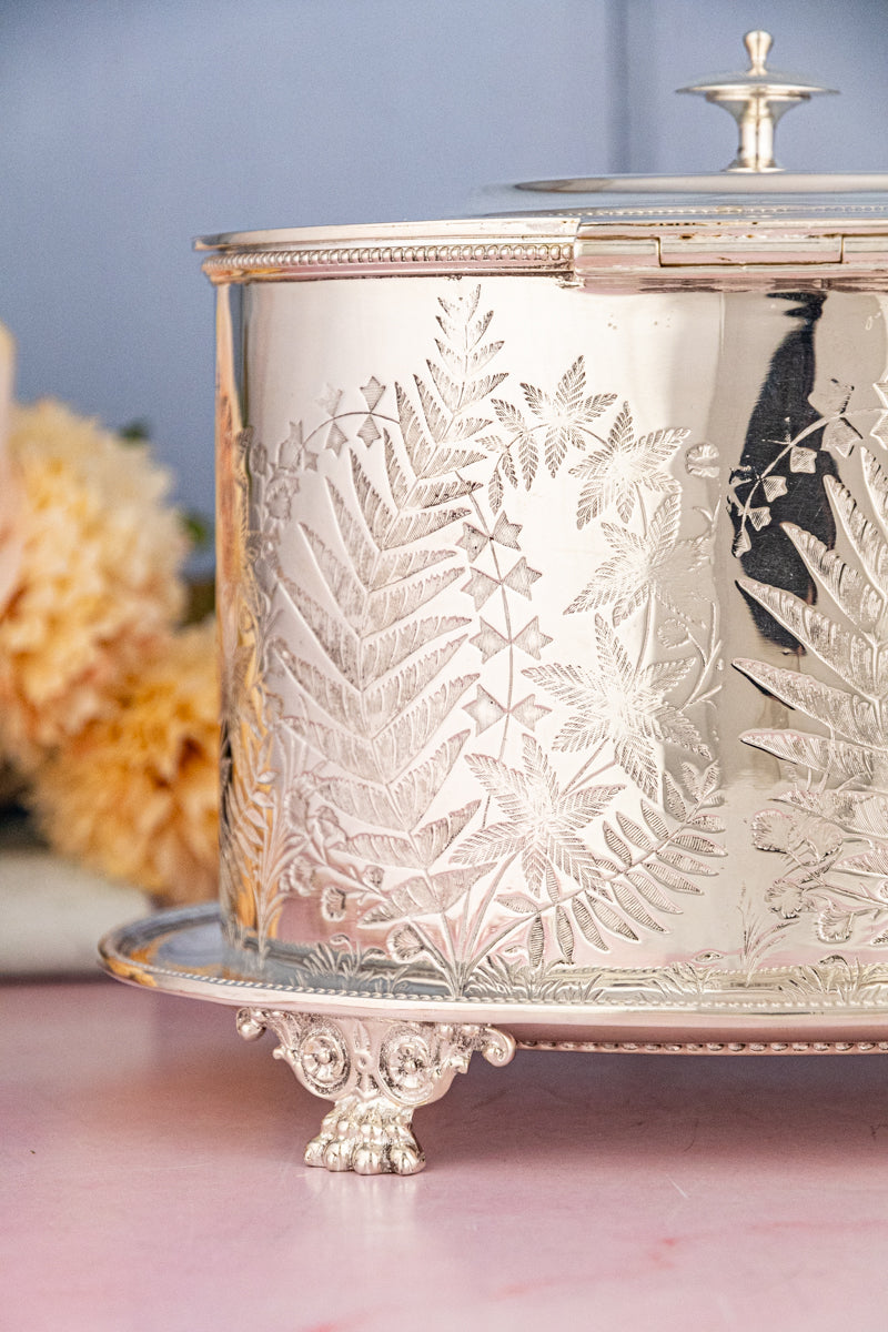 Antique Silverplate Biscuit Box