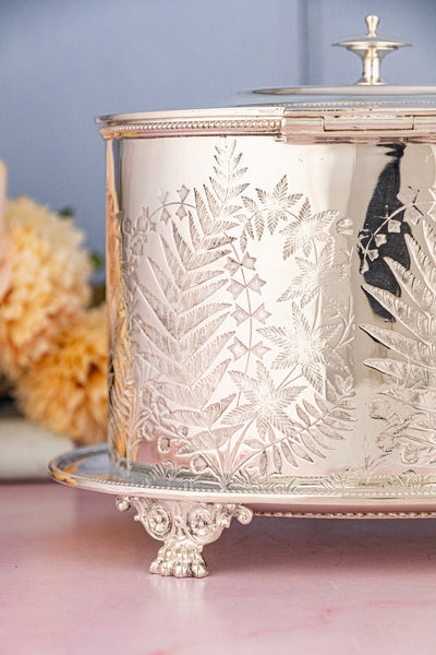 Antique Silverplate Biscuit Box