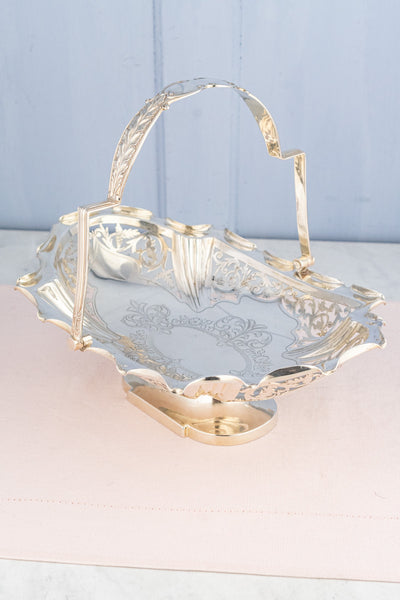 Antique Silverplate Cake Basket