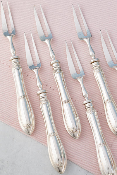 Antique Silverplate Cake Knife and Fork Set