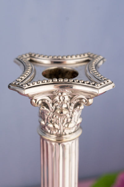 Antique Silverplate Candlesticks - Set of 2