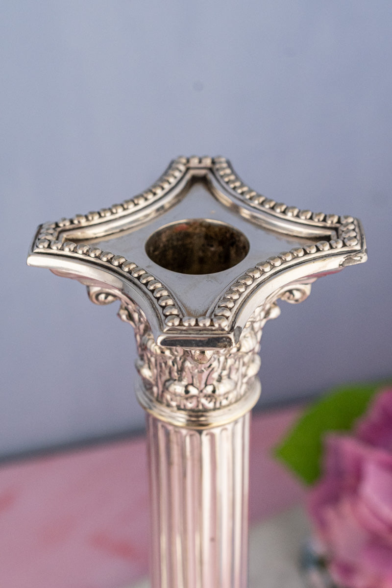 Antique Silverplate Candlesticks - Set of 2