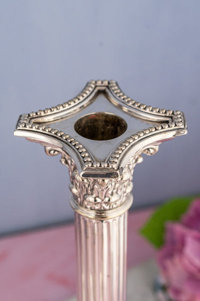Antique Silverplate Candlesticks - Set of 2