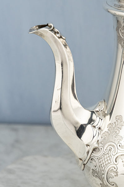 Antique Silverplate Coffee Pot - "With Mind & Hand"