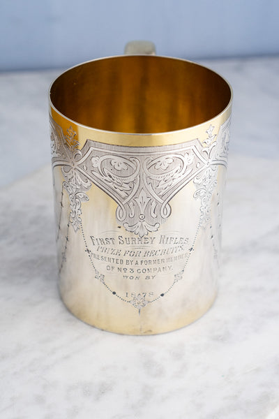 Antique Silverplate English Tankard Trophy