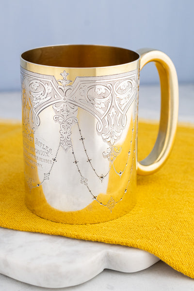 Antique Silverplate English Tankard Trophy