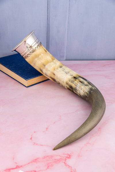 Antique Silverplate Grand Horn Vase