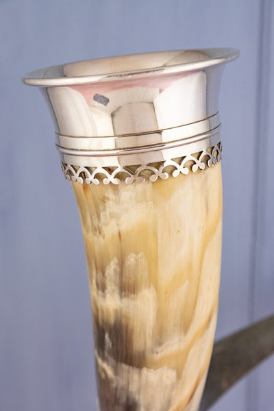 Antique Silverplate Grand Horn Vase