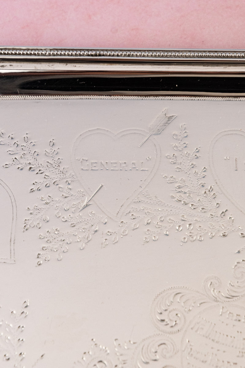 1911 Silverplate Marriage Heart Tray