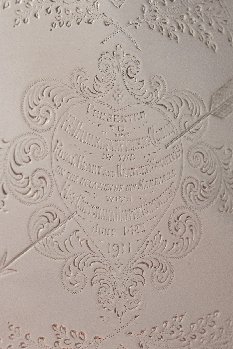 1911 Silverplate Marriage Heart Tray