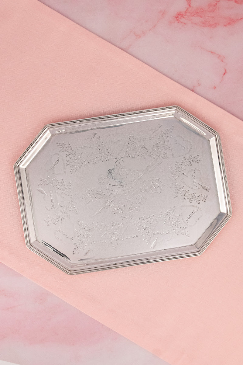1911 Silverplate Marriage Heart Tray