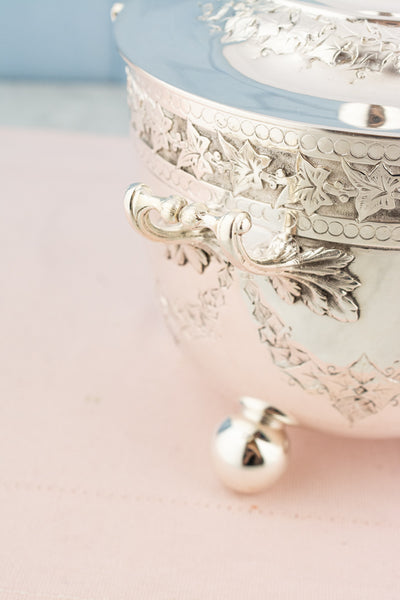 Antique Silverplate Ice Bucket with Lid