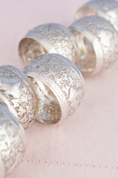 Antique Silverplate Napkin Rings in Presentation Box - Set of 6