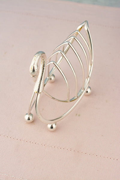 Antique Silverplate Swan Toast Rack Pair