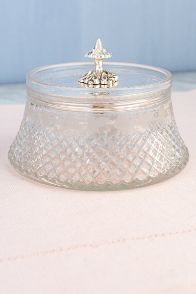 Antique Silverplate & Cut Crystal Dish