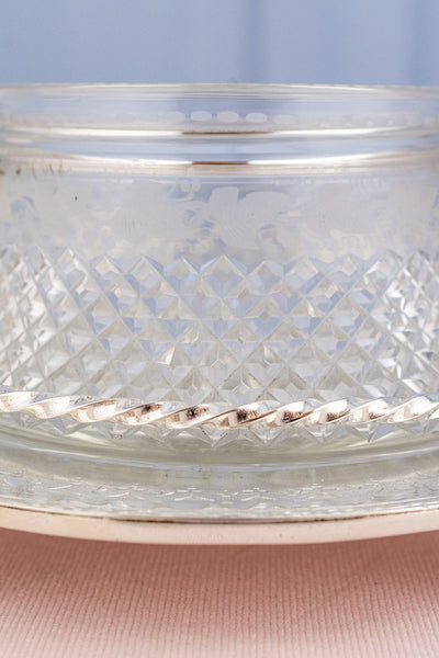 Antique Silverplate & Cut Crystal Dish