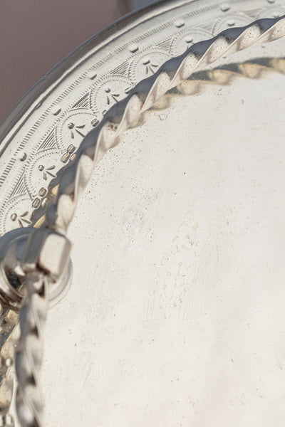 Antique Silverplate & Cut Crystal Dish