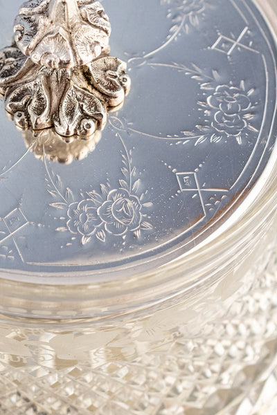 Antique Silverplate & Cut Crystal Dish