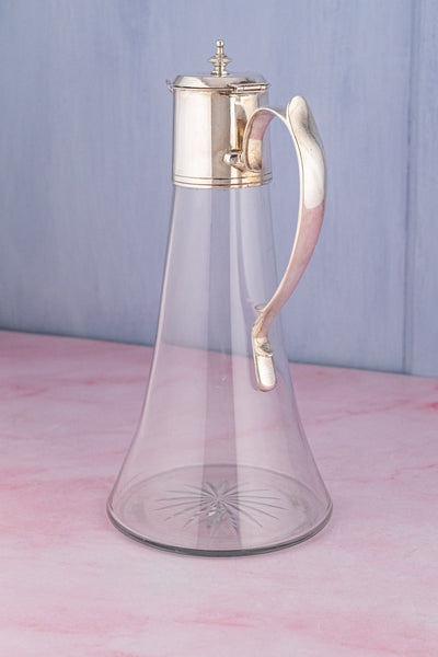 Antique Silverplate & Glass Claret Jug