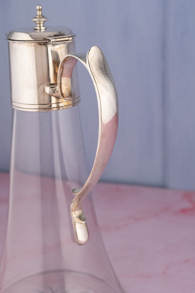 Antique Silverplate & Glass Claret Jug