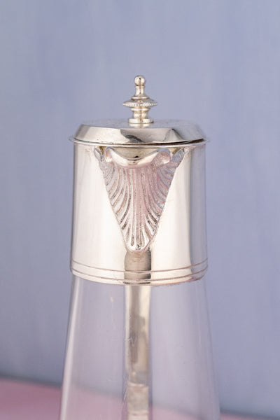 Antique Silverplate & Glass Claret Jug