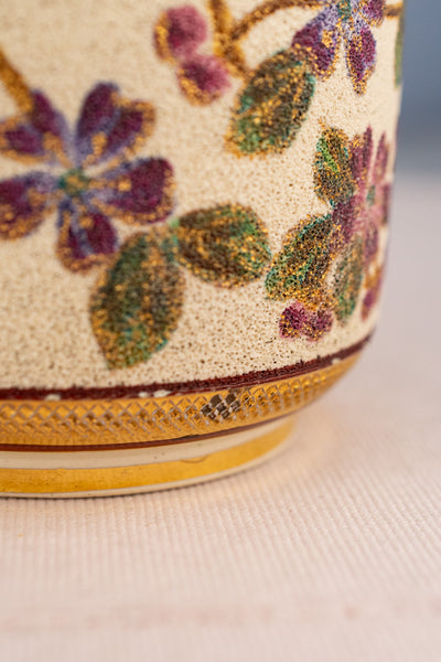 Antique Silverplate & Porcelain Demi Biscuit Jar