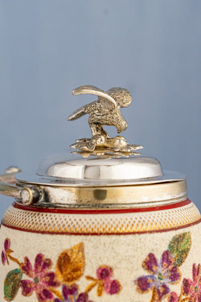 Antique Silverplate & Porcelain Demi Biscuit Jar