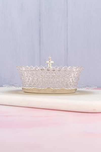 Antique Silverplate & Cut Glass Dish