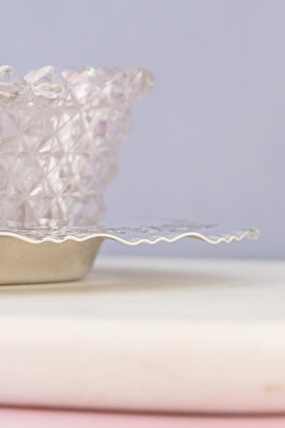 Antique Silverplate & Cut Glass Dish