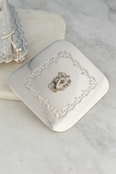Antique Silverplate and Glass Sardine Box
