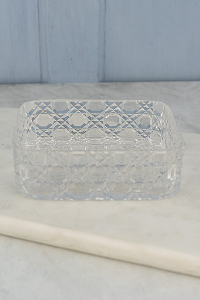 Antique Silverplate and Glass Sardine Box