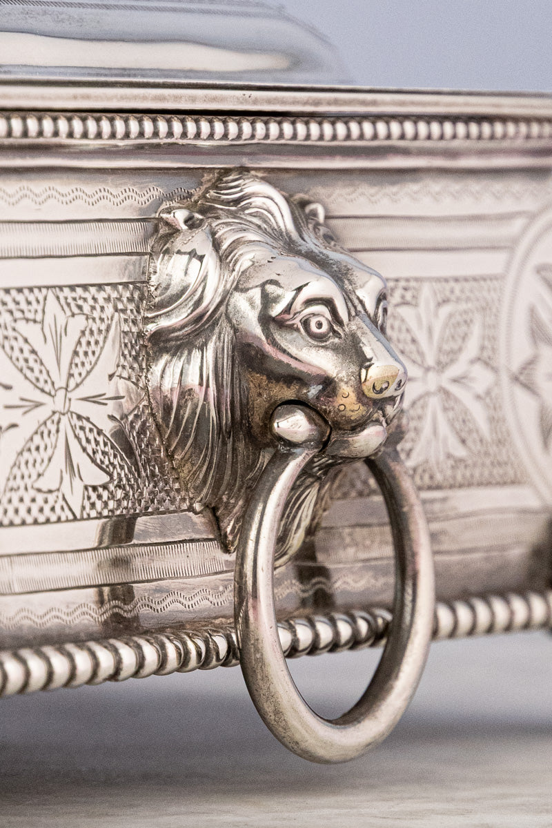 Antique Silverplate and Glass Sardine Box, image 8 of 14