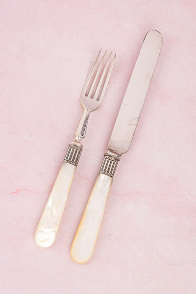 Antique Silverplate and Mother-of-Pearl Luncheon & Dessert Set - Service for 6